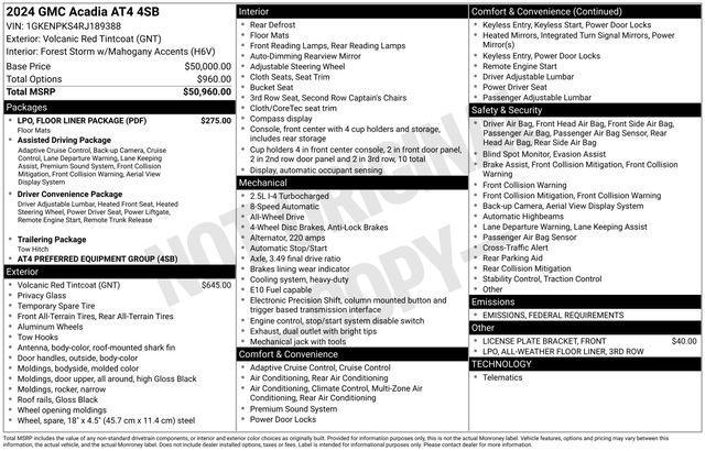used 2024 GMC Acadia car, priced at $46,254