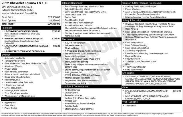 used 2022 Chevrolet Equinox car, priced at $18,500
