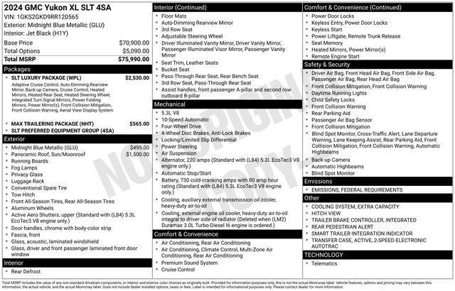 used 2024 GMC Yukon XL car, priced at $69,995