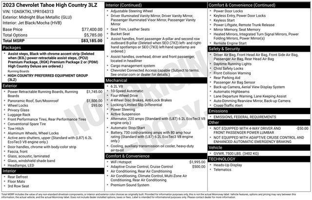 used 2023 Chevrolet Tahoe car, priced at $69,990