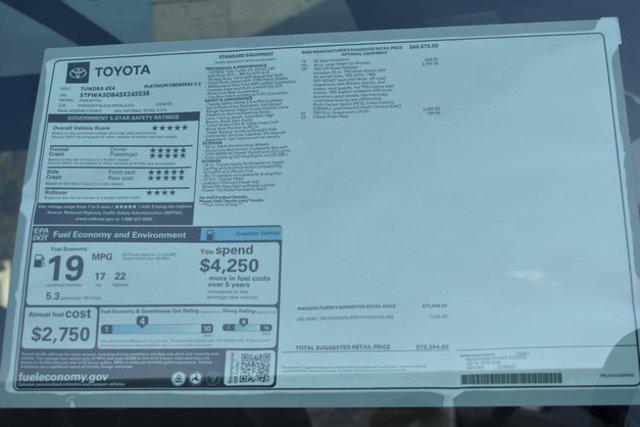 new 2025 Toyota Tundra car, priced at $74,601