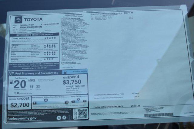 new 2024 Toyota Tundra Hybrid car, priced at $67,611