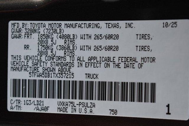 new 2026 Toyota Tundra car, priced at $61,631