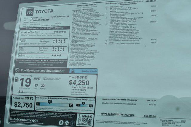 new 2025 Toyota Tundra car, priced at $64,181