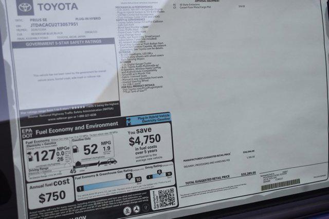 new 2026 Toyota Prius Plug-In Hybrid car, priced at $34,681