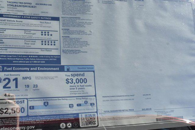 new 2025 Toyota Tacoma car, priced at $43,221