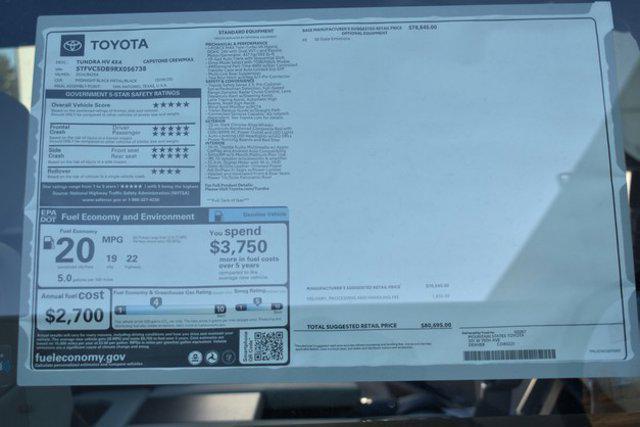 new 2024 Toyota Tundra Hybrid car, priced at $76,554