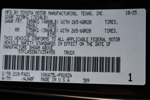 new 2026 Toyota Tundra car, priced at $53,841