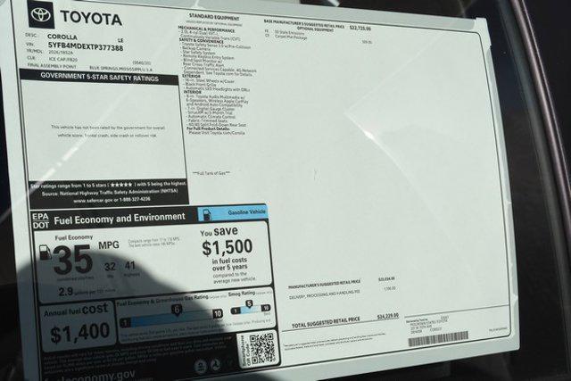 new 2026 Toyota Corolla car, priced at $23,511