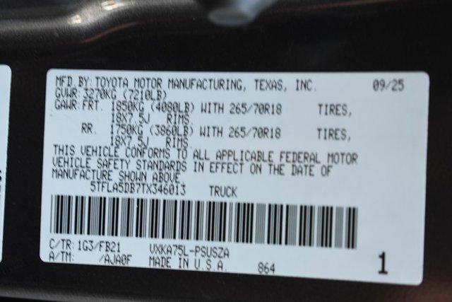 new 2026 Toyota Tundra car, priced at $55,381