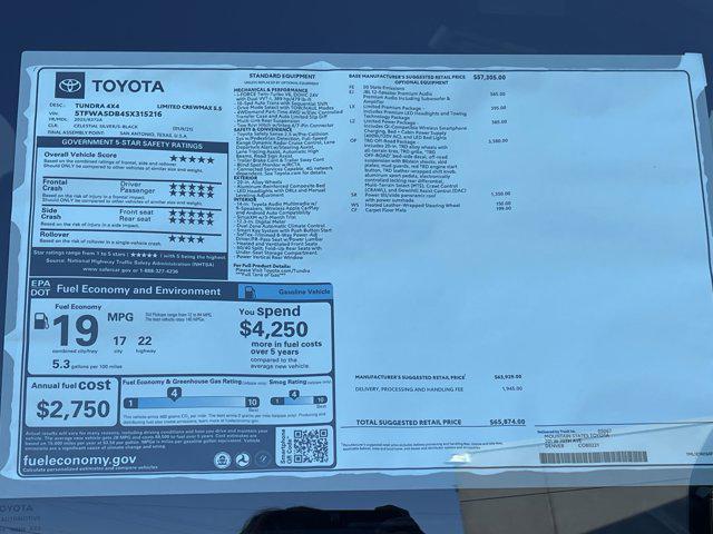 new 2025 Toyota Tundra car, priced at $63,131