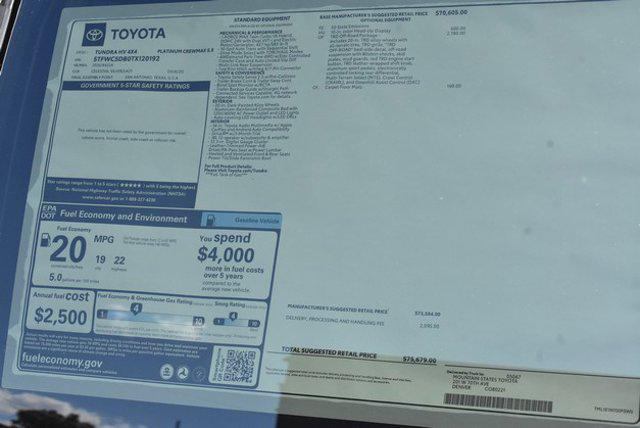 new 2026 Toyota Tundra Hybrid car, priced at $72,121