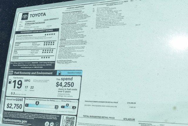 new 2025 Toyota Tundra car, priced at $69,551