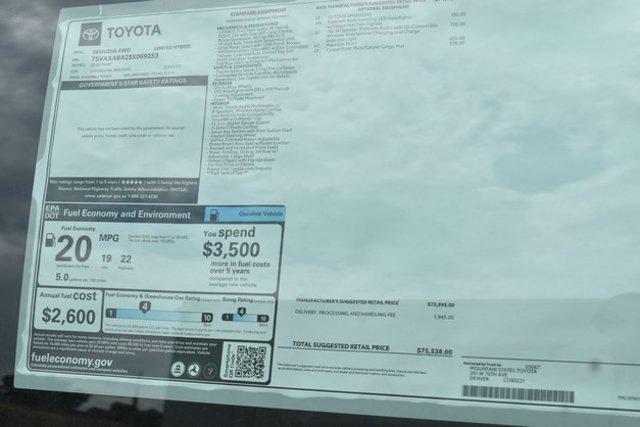 new 2025 Toyota Sequoia car, priced at $75,531
