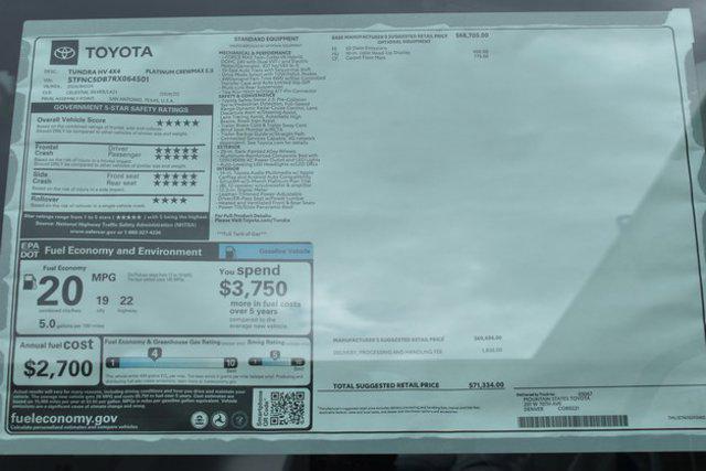 new 2024 Toyota Tundra Hybrid car, priced at $67,613