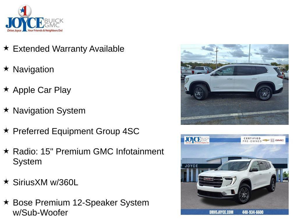 used 2025 GMC Acadia car, priced at $34,986