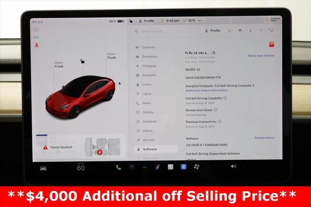 used 2021 Tesla Model 3 car, priced at $24,697