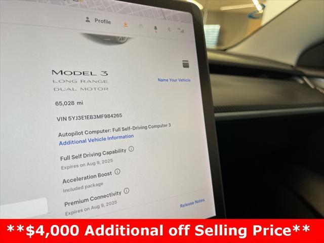 used 2021 Tesla Model 3 car, priced at $23,997