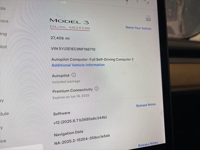 used 2022 Tesla Model 3 car, priced at $27,997