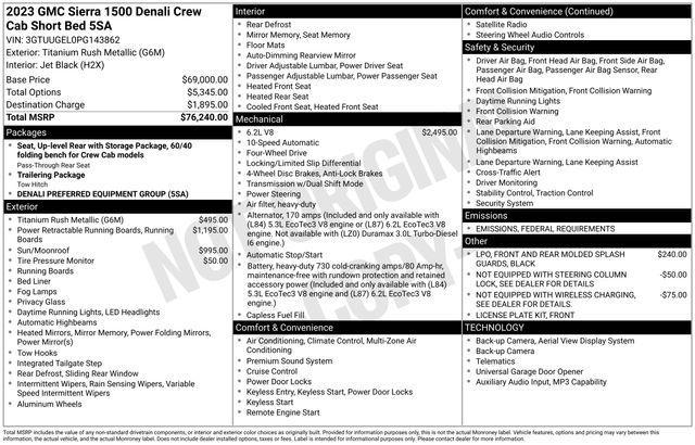 used 2023 GMC Sierra 1500 car, priced at $51,999