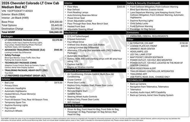 new 2026 Chevrolet Colorado car, priced at $42,173