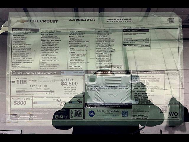 new 2026 Chevrolet Equinox EV car, priced at $39,429