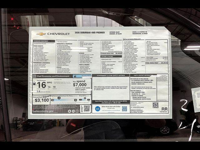 new 2026 Chevrolet Suburban car, priced at $90,133