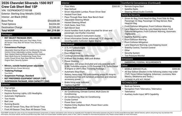 new 2026 Chevrolet Silverado 1500 car, priced at $47,486