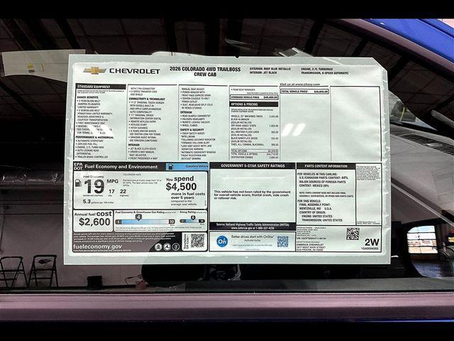 new 2026 Chevrolet Colorado car, priced at $42,678