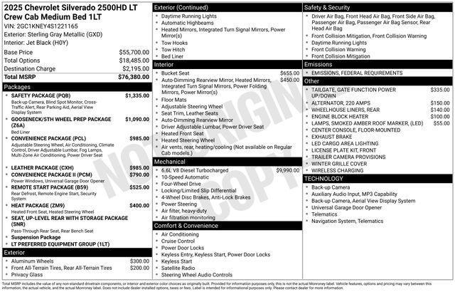new 2025 Chevrolet Silverado 2500 car, priced at $68,295