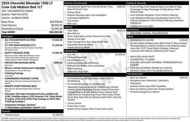 new 2026 Chevrolet Silverado 1500 car, priced at $56,299