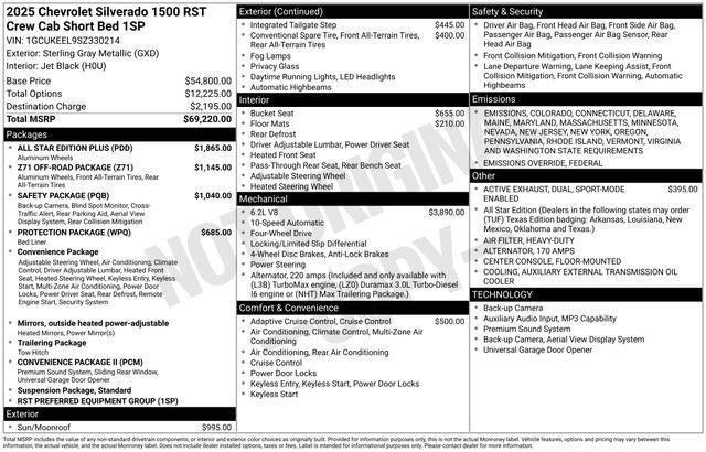 new 2025 Chevrolet Silverado 1500 car, priced at $83,620