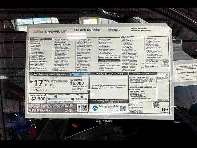 new 2026 Chevrolet Tahoe car, priced at $85,812