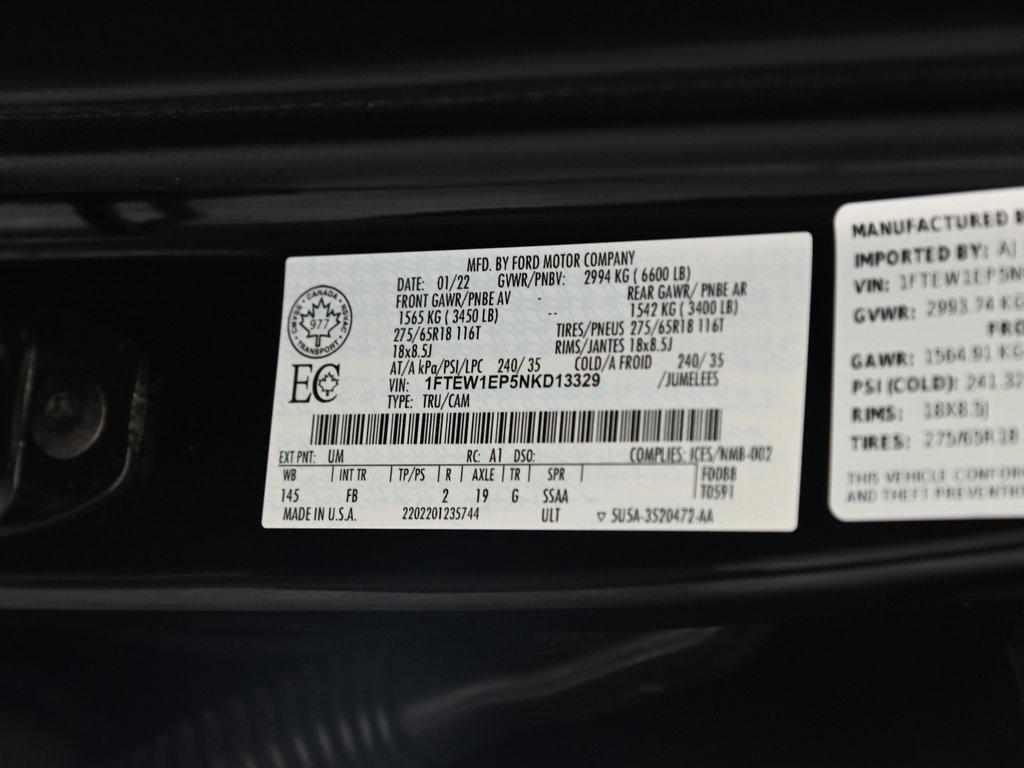 used 2022 Ford F-150 car, priced at $35,590