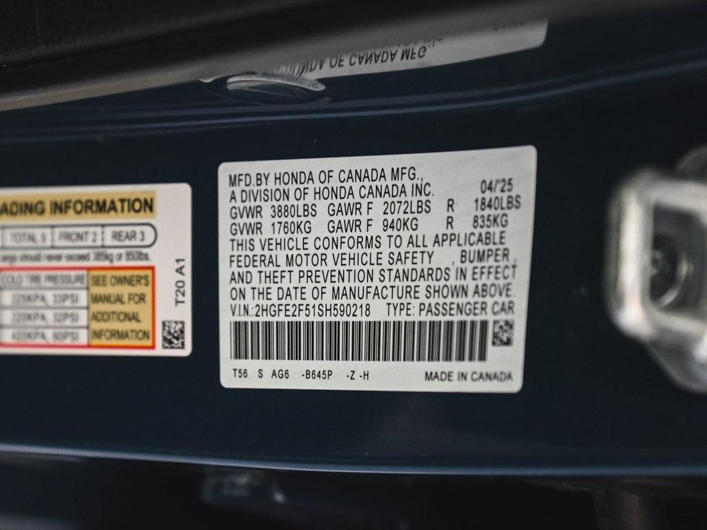 used 2025 Honda Civic car, priced at $22,595