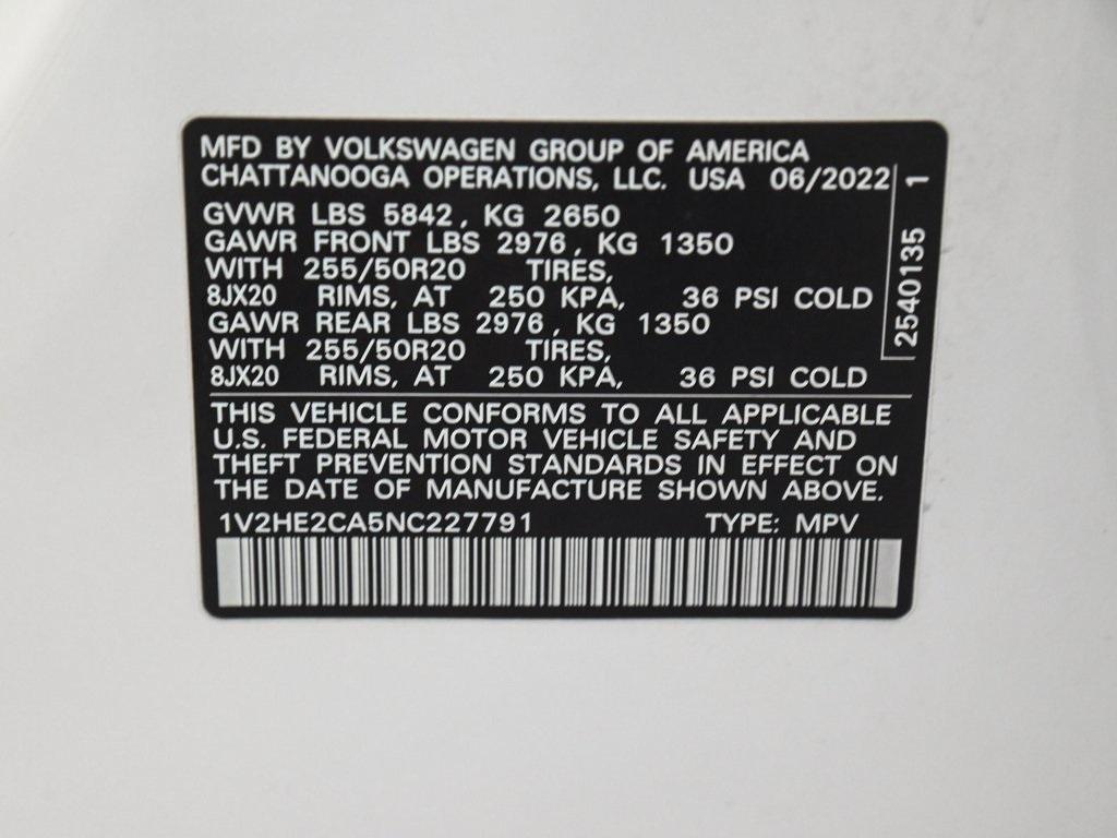 used 2022 Volkswagen Atlas Cross Sport car, priced at $25,990