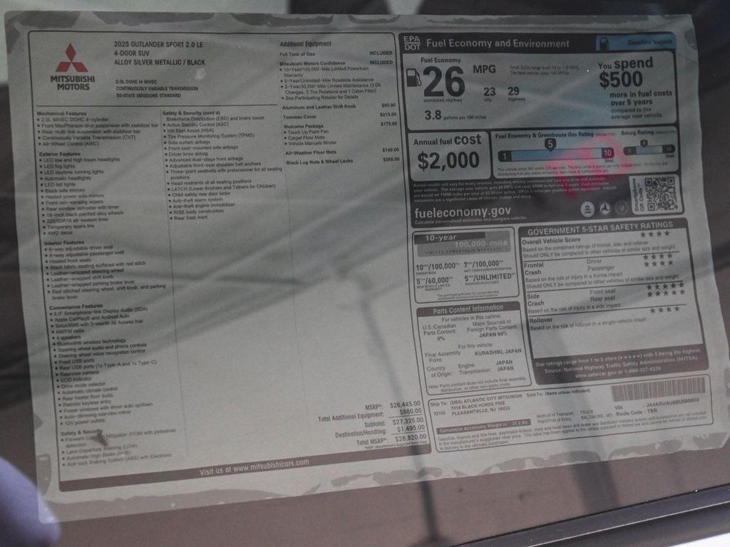 used 2025 Mitsubishi Outlander Sport car, priced at $26,595
