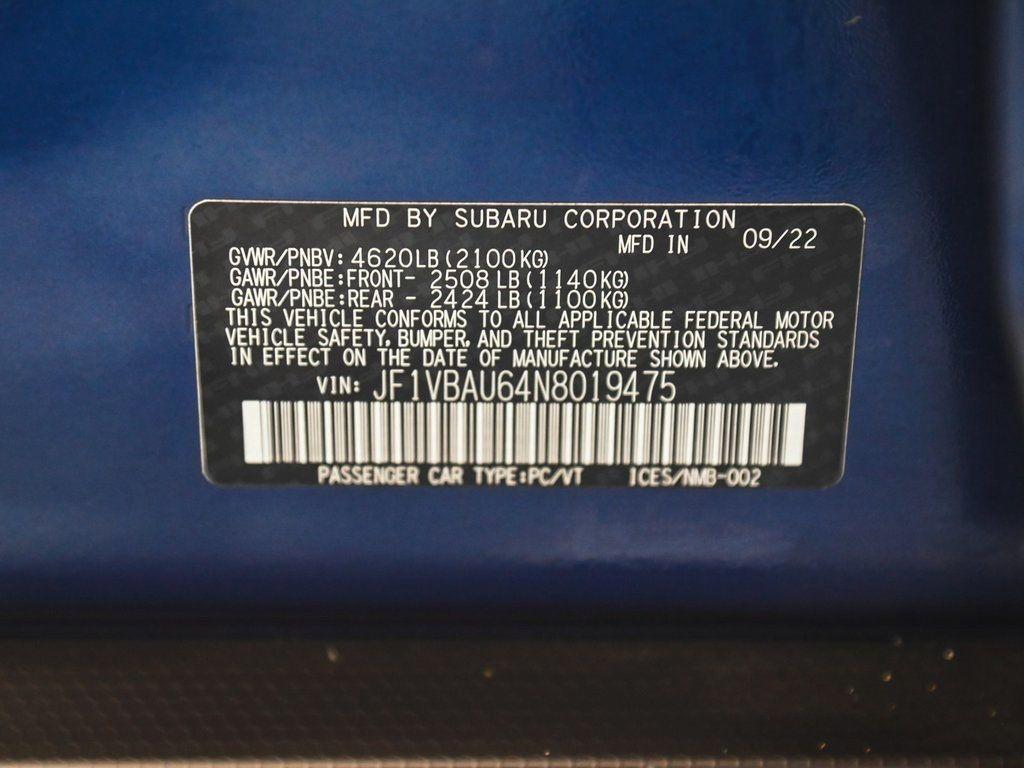 used 2022 Subaru WRX car, priced at $27,890