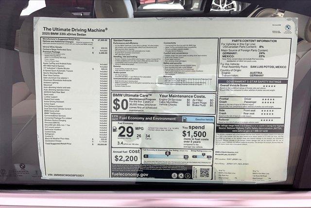 new 2025 BMW 330 car, priced at $53,025