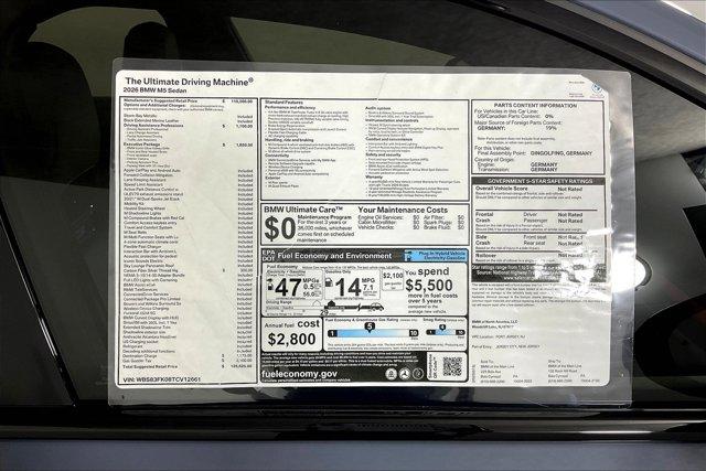 new 2026 BMW M5 car, priced at $126,625