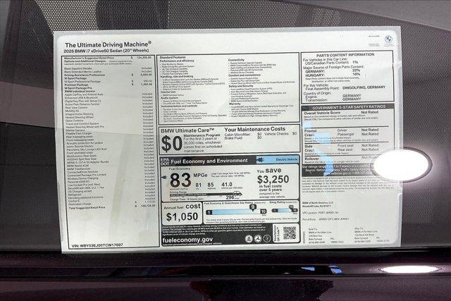 new 2026 BMW i7 car, priced at $129,725