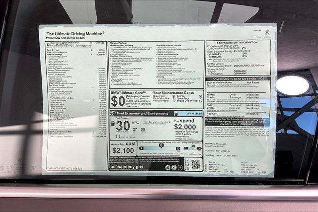 new 2026 BMW 530 car, priced at $66,915