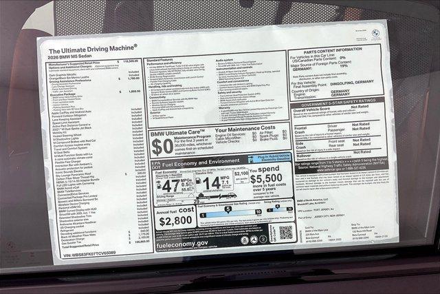 new 2026 BMW M5 car, priced at $126,865