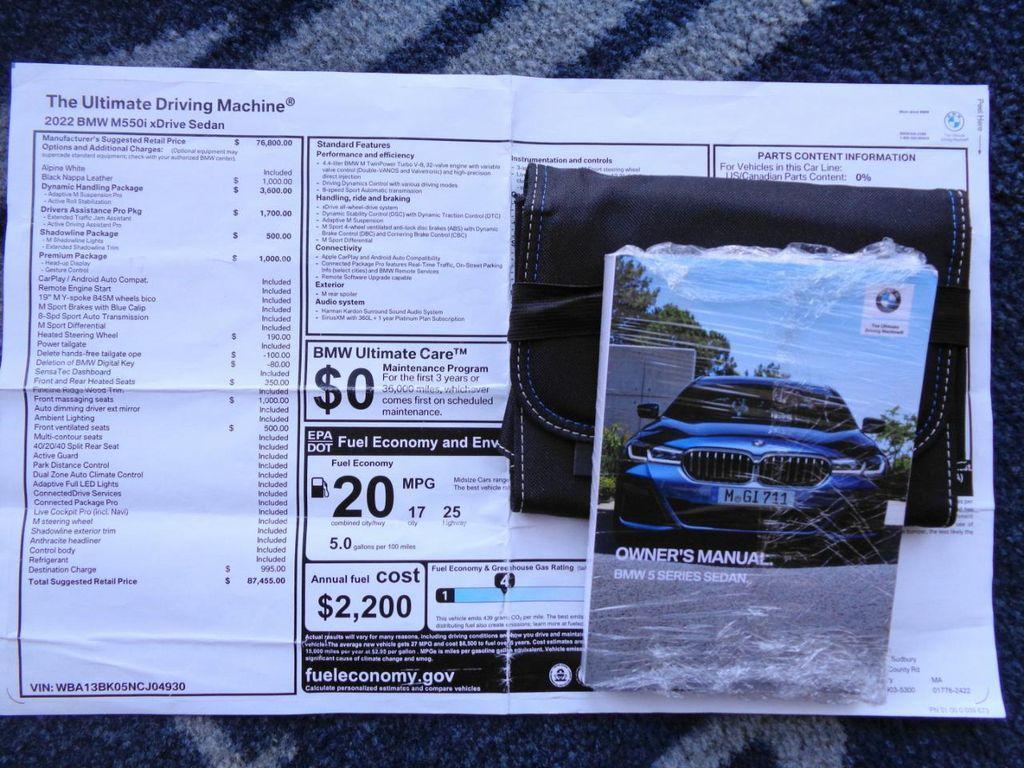 used 2022 BMW M550 car, priced at $52,795