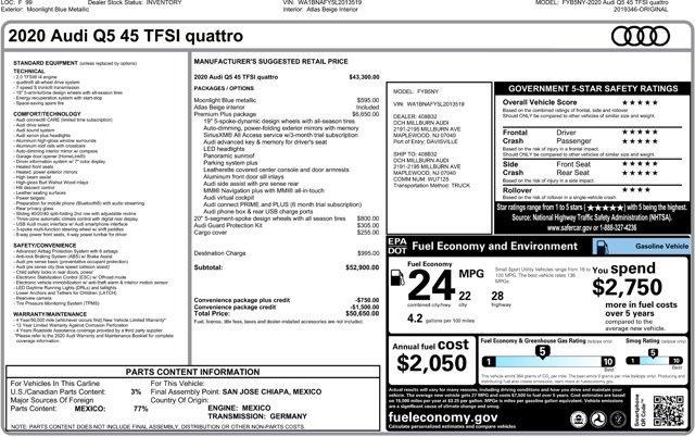 used 2020 Audi Q5 car, priced at $19,974