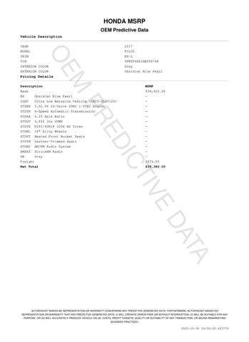 used 2017 Honda Pilot car, priced at $17,374