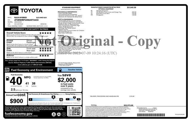 used 2022 Toyota RAV4 Hybrid car, priced at $30,974