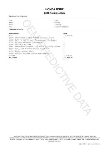 used 2021 Honda Accord car, priced at $28,274
