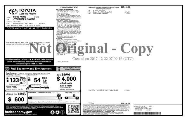 used 2017 Toyota Prius Prime car, priced at $15,974