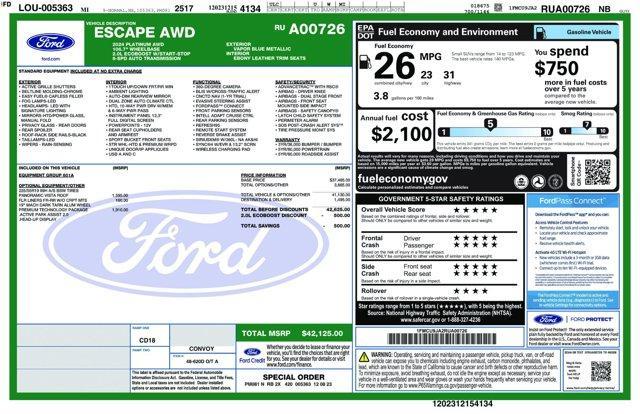 used 2024 Ford Escape car, priced at $28,974